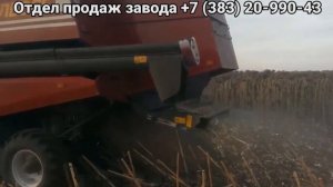 Зерноуборочный комбайн  Полесье. Уборка подсолнечника жаткой НАШ 873