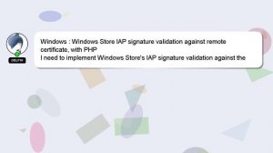 Windows : Windows Store IAP signature validation against remote certificate, with PHP