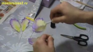 Ирис из ткани - Часть 7. Мастер-класс по цветам из ткани