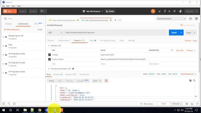 Rest Api bangla tutorial | laravel passport  Restfull API Resister a user Part-04