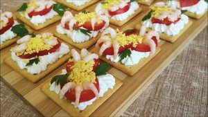 Закуска на крекерах с креветками ВКУСНО, БЫСТРО и КРАСИВО