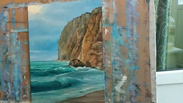 Рисуем МОРЕ В КРЫМУ black sea oil смотреть онлайн