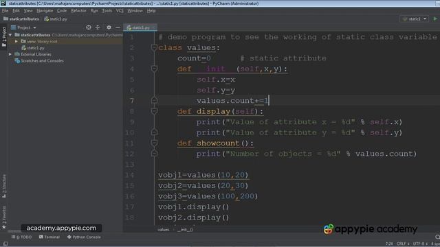 Static attributes - Lesson 106