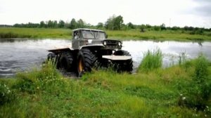 Самодельный вездеход на базе ГАЗ 66 6х6. Проверка на плавучесть.