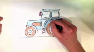 Как нарисовать трактор | How to draw a tractor easy