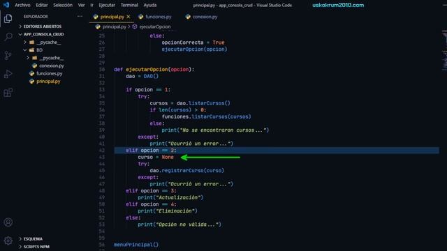 CRUD Completo con Python & MySQL en Aplicación de Consola con Menú de Opciones ✅