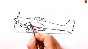 How to draw a WW2 Fighter Plane | Airplane drawing