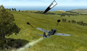 Ла-5 ФН  против Fw 190 A-3. Фокке Вульф до дома не долетел. Видимо вражеский пилот был ранен и потер