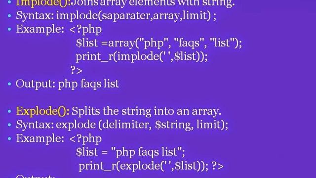 Functions for splitting strings|PHP Interview Questions and Answers