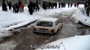 Niva 4x4, UAZ, Tager, Luaz - зимний брод