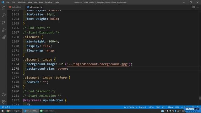 [Arabic] HTML & CSS Template Three 2021 - #28 - Discount Section Part 1