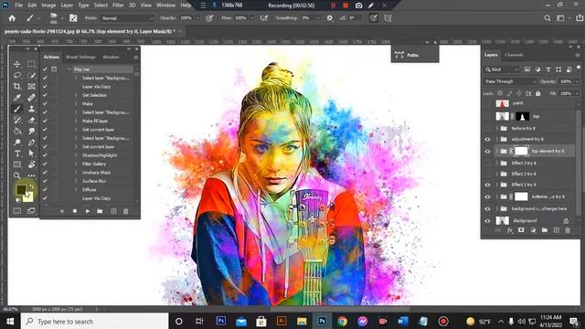 Color Dust Photoshop Action смотреть онлайн