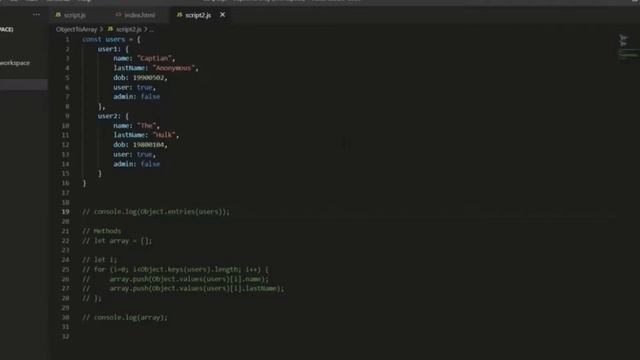 JavaScript Object to Array using Object.values, Object.keys and Object.entries