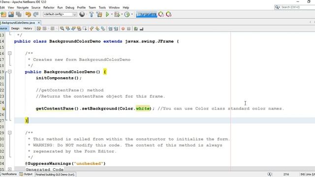 Change Background Color of JFrame смотреть онлайн