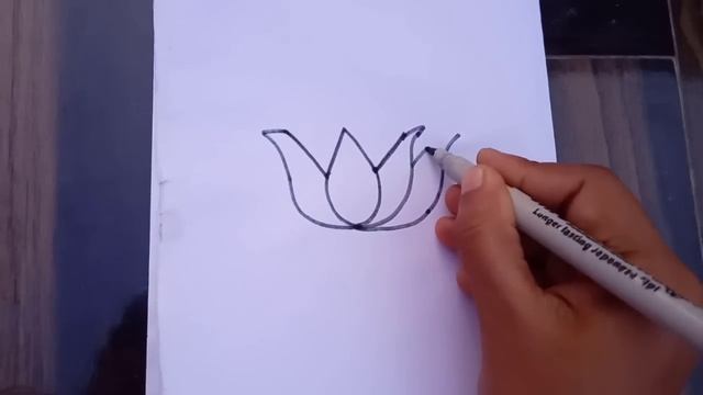How To Make A Lotus Drawing Easy | How To Draw A Lotus Flower Very Easy Step by step смотреть онлайн