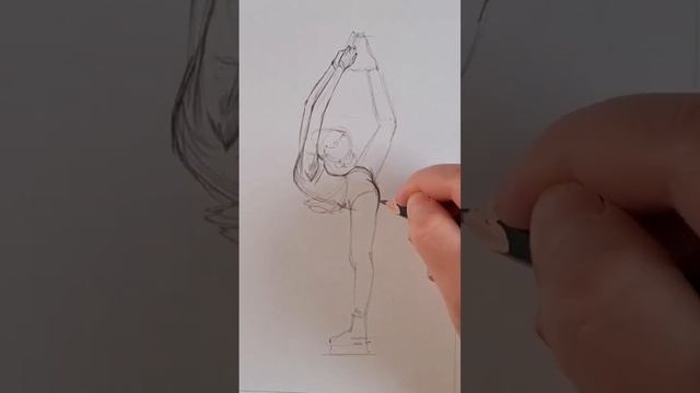 Рисуем фигуристку ⛸️/ Как нарисовать девушку-фигуристку карандашом? #shorts