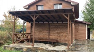 Обзор односкатной беседки