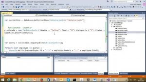 MongoDb C# Insertar un Documento Visual Studio.Net