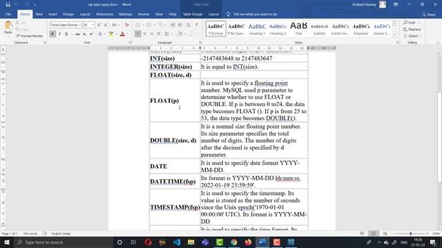 data types in sql | sql data types | sql types | mysql #14