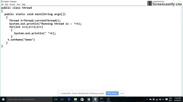 thread program in java смотреть онлайн