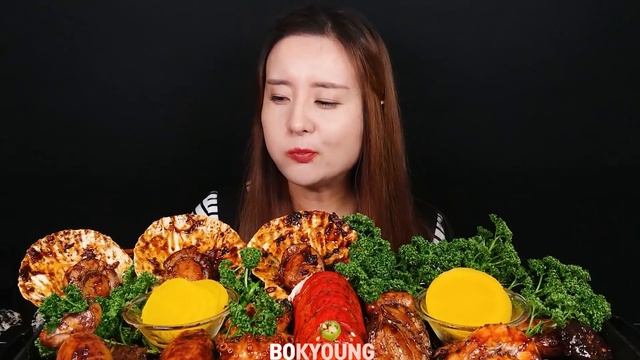 요리먹방 :) 구독자 200만명 너무 감사합니다.?? 짜장 해물찜(랍스터테일, 전복, 주꾸미, 새우, 가리비, 오징어, 팽이버섯, 표고버섯, 새송이버섯) MUKBANG