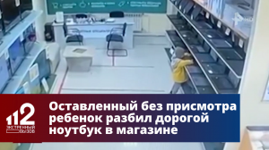 Оставленный без присмотра ребенок разбил дорогой ноутбук в магазине