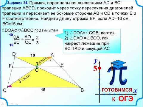 На рисунке авсд трапеция используя данные указанные на рисунке найдите длины отрезков еф и ад