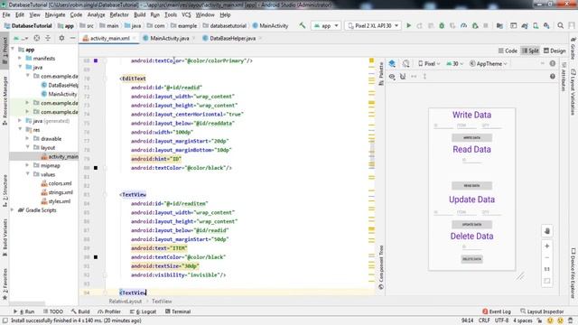 Android SQLite Database Tutorial || How to Insert Data into SQLite Database || Android studio || #2 смотреть онлайн