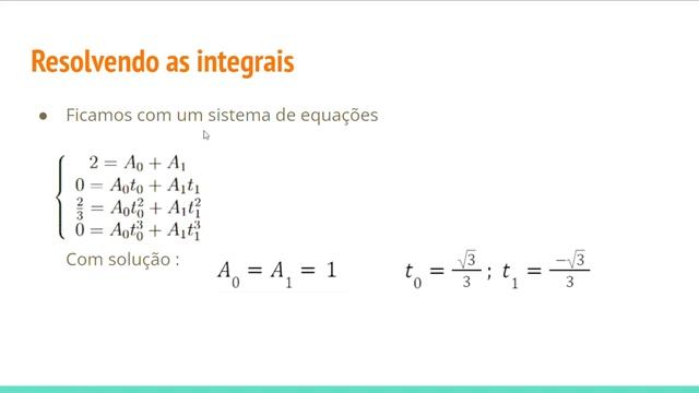 Cálculo Numérico: Quadratura Gausiana  (Seminário)  SCILAB on cloud