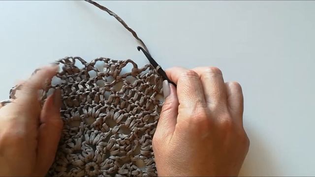 Сумка из рафии Ажур крючком.