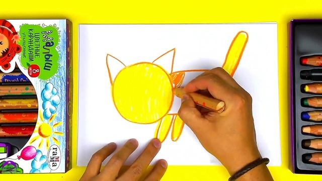 Как нарисовать КОШКУ / Рисунки в ДЕТСКИЙ САДИК - урок рисования смотреть онлайн