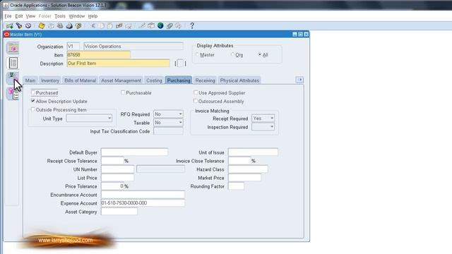 INV Creating an item in Oracle Inventory, Oracle Applications Training смотреть онлайн
