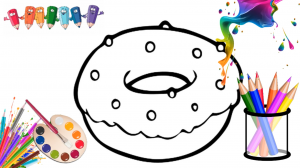 Как нарисовать бублик _ Учим цвета _ Простые рисунки для детей _ Раскраски для малышей