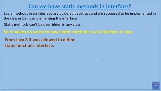Can we have static methods in an Interface? | Pradeep Nailwal