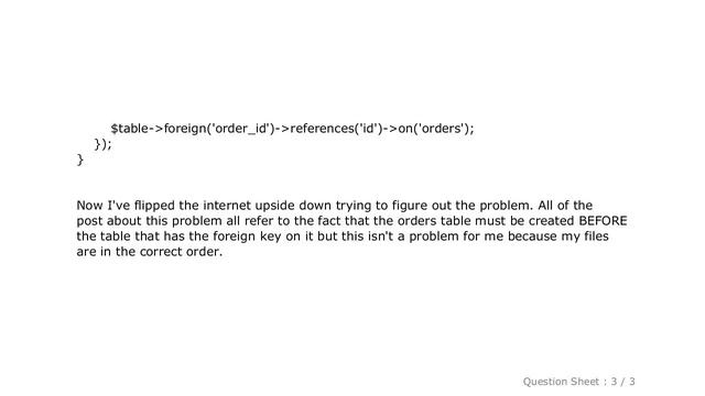 MySQL : Laravel migration (errno: 150 "Foreign key constraint is incorrectly formed")