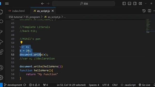 ECMA Script Tutorial | ES6 | Variable Hoisting | Use Strict | ES6 in Hindi | #5