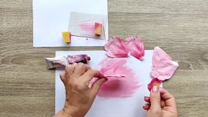 МК Пион из фоамирана древовидный своими руками, часть 2. окрашивание лепестков и листьев.