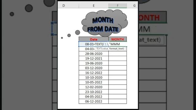 How to get Month name from date in excel | Text Formula in excel @OMEGA-146