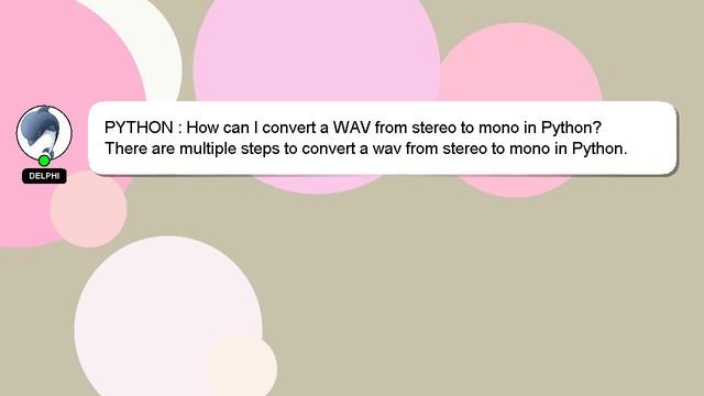 PYTHON : How can I convert a WAV from stereo to mono in Python? смотреть онлайн
