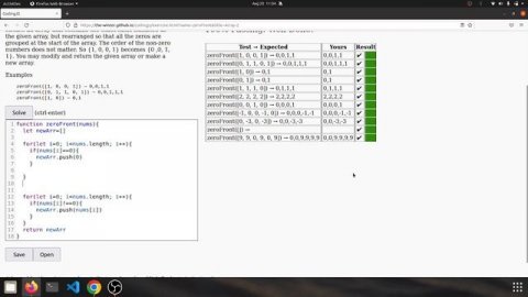 Codingjs (Codingbat) Array-2 --zeroFront Javascript solution