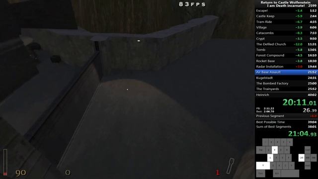 Return to Castle Wolfenstein best segments speedrun