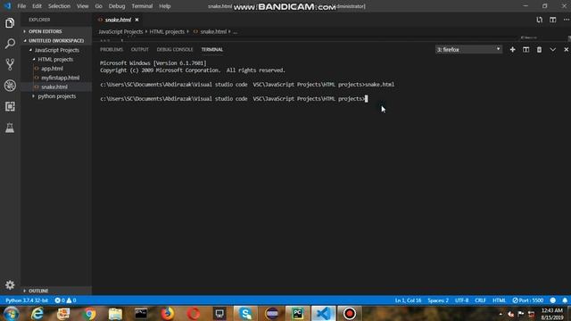 Simple Snake Game In HTML Using Visual Studio Code смотреть онлайн