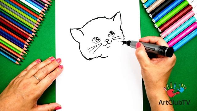 How to Draw a Cute Cat | Easy Step-by-Step Tutorial for Kids смотреть онлайн