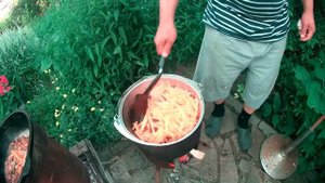 Приготовление плова в казане 4,5 л на огне