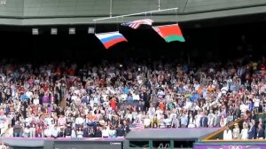 Флаг США упал на Олимпиаде-2012 в Лондоне между РФ и РБ