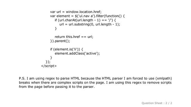 HTML : Perl regex working in online PCRE tester but not in perl command смотреть онлайн