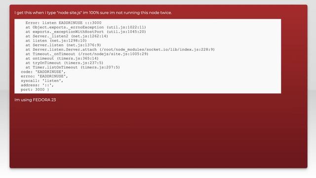 nodejs error EADDRINUSE смотреть онлайн