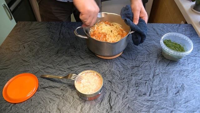 Макароны с индейкой. Пробуем тушенку из индейки.