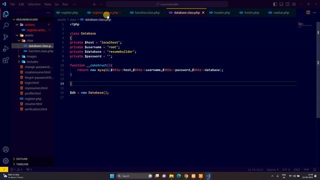 Register & Alert - Dynamic Resume Builder Web Application Project Part 1 | PHP Project