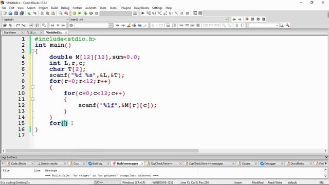 URI online judge 1181(Line in Array) and 1182(Column in Array) solution Bangla  in C language